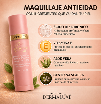 Dermaluxe -  Base 4 en 1 con SPF 50 | Se adapta a tu tono en segundos